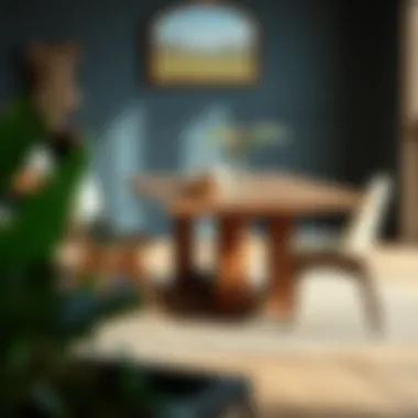 Rustic four-seater dining table made of reclaimed wood