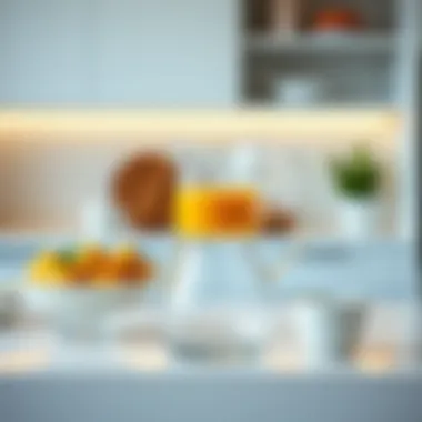 Contemporary Kitchen Use of Glass Pitcher Glass juice pitcher being used in a modern kitchen setting