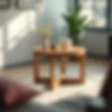 Minimalist Aesthetic of Short Wooden Tables Elegant short wooden table showcasing minimalist design