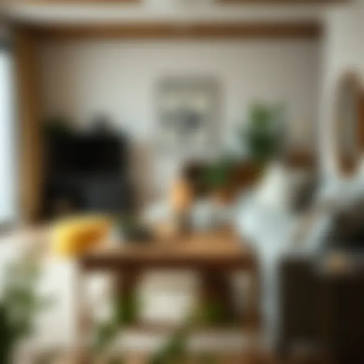 Rustic Charm in Modern Interiors Rustic short wooden table styled in a cozy living room