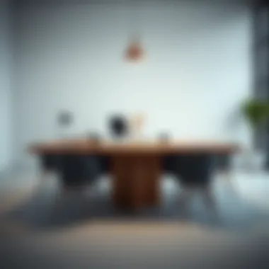 Modern Aesthetics of Wide Office Tables Stylish wide office table setup with modern decor