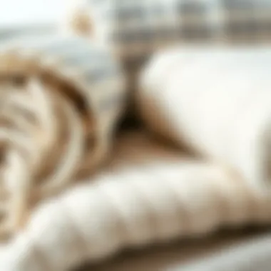 Close-up of various cotton towel weaves and textures