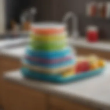 Tupperware in Modern Home Decor Stylishly arranged Tupperware trays in a modern kitchen setting, showing their impact on home decor.