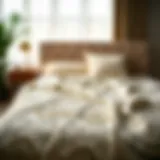 Elegant quilt duvet cover on a queen-sized bed showcasing intricate patterns