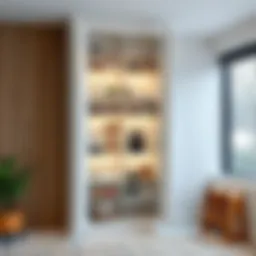 A sleek vertical shoe storage cabinet showcasing modern design and functionality