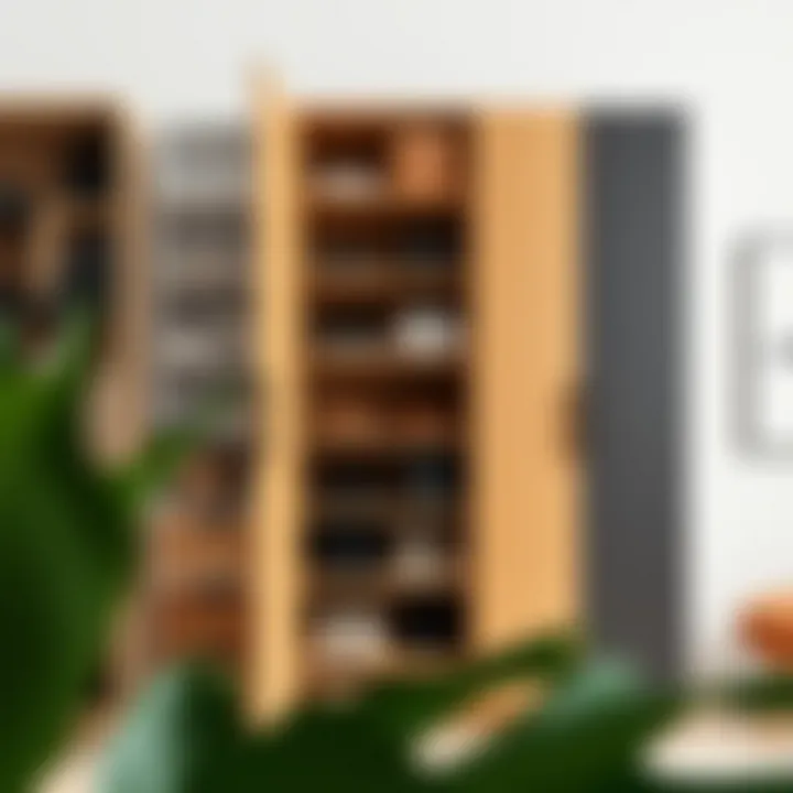 Customizable vertical storage cabinet with various material options