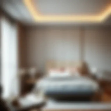 Elegant wall-mounted headboard in a modern bedroom
