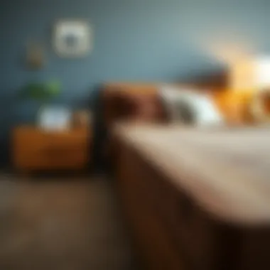 Close-up of quality wood materials used in platform storage beds