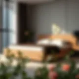 Elegant wood platform storage bed with built-in drawers showcasing modern design