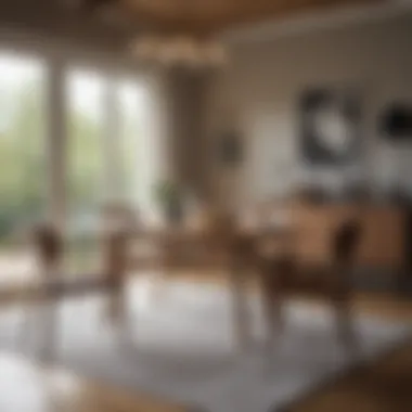 Cozy dining area featuring an extendable oval dining table set