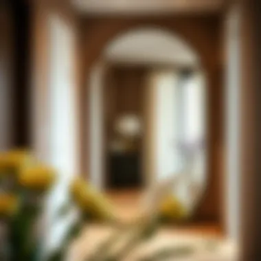 Oversized Mirror as a Focal Point A modern hallway featuring an oversized mirror that serves as a stunning focal point.