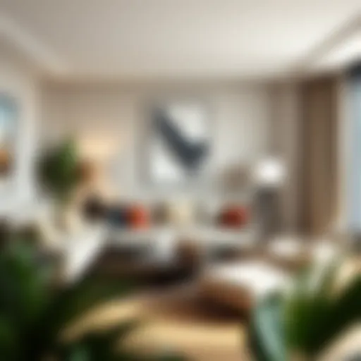 Elegant living room showcasing minimalist furniture arrangement