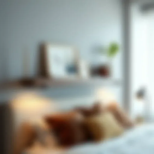 Stylish Headboard Shelf with Decor Elegant headboard shelf attachment with decorative items