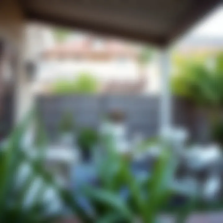 Inviting Outdoor Patio Arrangement Cozy outdoor patio arrangement with furniture