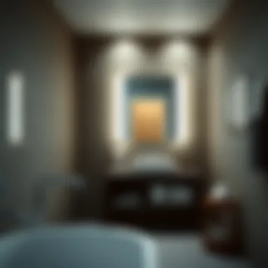 Ambient Lighting in a Modern Bathroom Elegant bathroom featuring ambient lighting from LED chrome fixtures