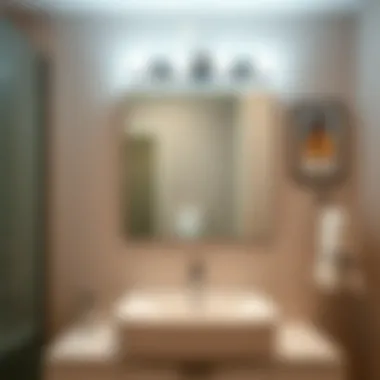 Installation of LED Chrome Vanity Lights Installation of LED chrome vanity lights in a contemporary bathroom setting