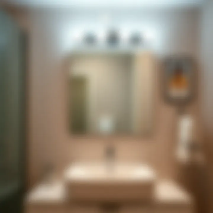 Installation of LED Chrome Vanity Lights Installation of LED chrome vanity lights in a contemporary bathroom setting