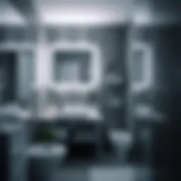 Sleek LED chrome bathroom vanity light illuminating a modern bathroom