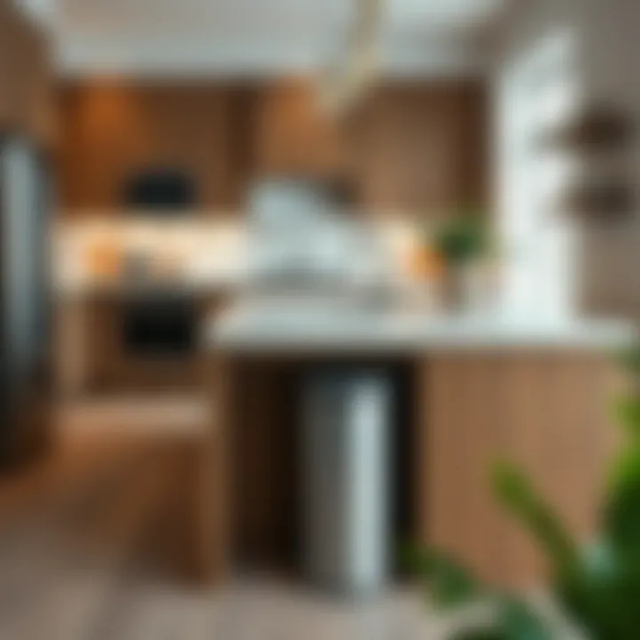 Seamless Integration of Trash Can in Kitchen Design Innovative kitchen layout showcasing seamless trash can integration