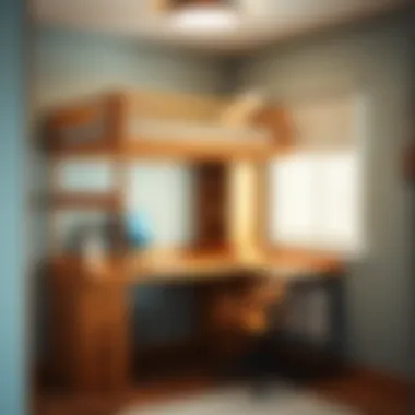 Innovative Space Utilization: Bunk Bed and Desk Combination Innovative use of space with a bunk bed and desk combination