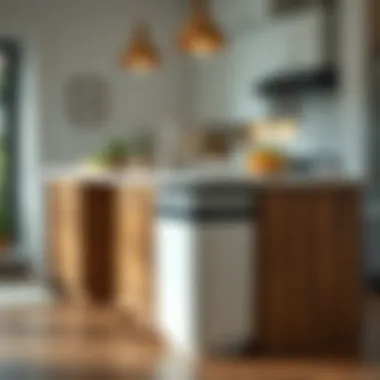 Aesthetic Integration of Trash Can in Kitchen Island Stylish kitchen island with integrated trash can