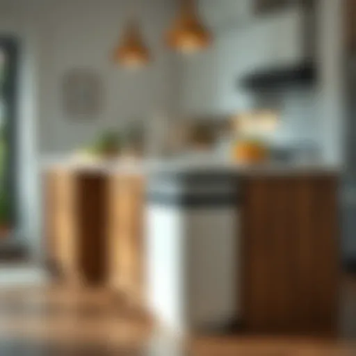 Aesthetic Integration of Trash Can in Kitchen Island Stylish kitchen island with integrated trash can