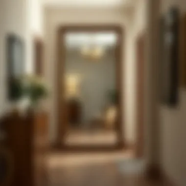 Kirkland's Big Mirror enhancing the ambiance of a cozy hallway