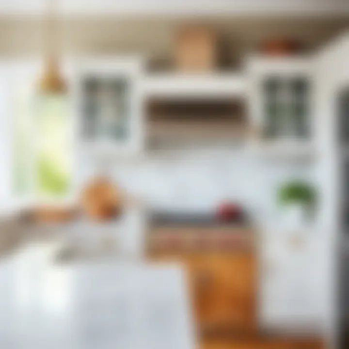 Detailed view of diverse cabinet materials and finishes