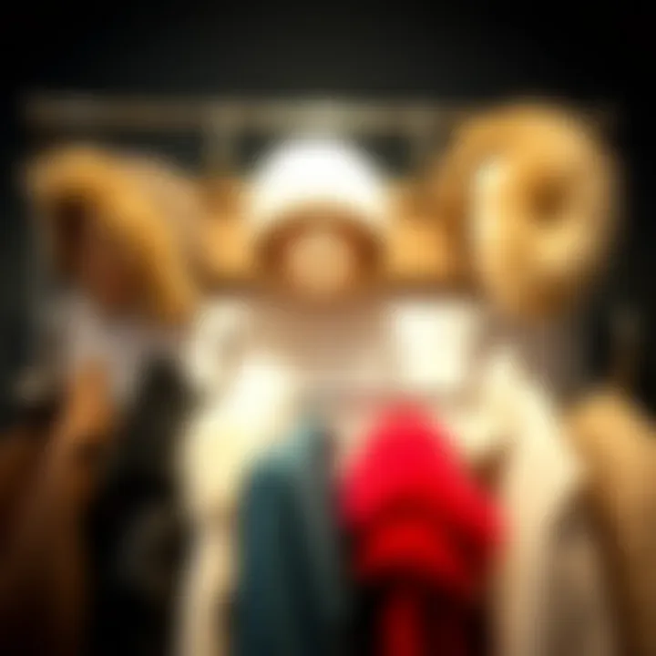 Chic coat rack showcasing stylish winter coats