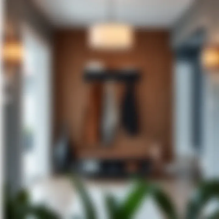 Versatile coat rack integrated into a contemporary entryway