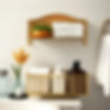 Stylish demonstration of various materials used in bathroom organizers