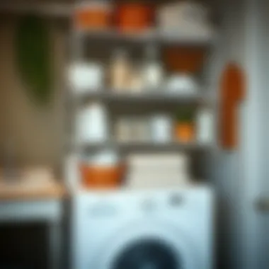 Multifunctional wire rack serving different purposes in laundry space