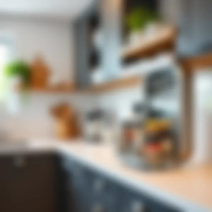 Compact spice rack in a modern kitchen, enhancing countertop space