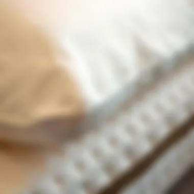 Close-up of the materials used in a memory foam mattress pillow, highlighting its texture and quality
