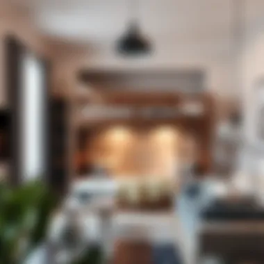 Modern interior featuring twin over full Murphy bunk bed