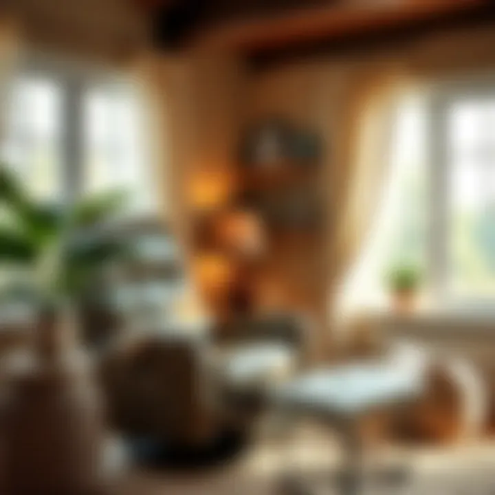 Narrow leather recliner chair in a cozy reading nook