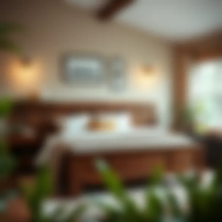 Rustic Charm in Bedroom Design A rustic queen bed frame made of reclaimed wood in a cozy bedroom setting.