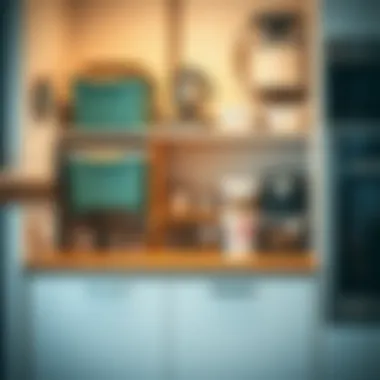 Organized kitchen space featuring strategically placed bins