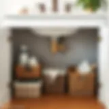Elegant underneath sink organization with baskets and bins