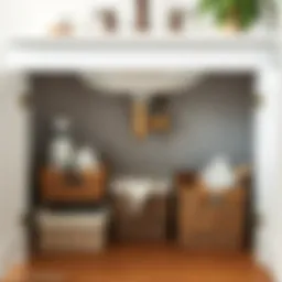 Elegant underneath sink organization with baskets and bins