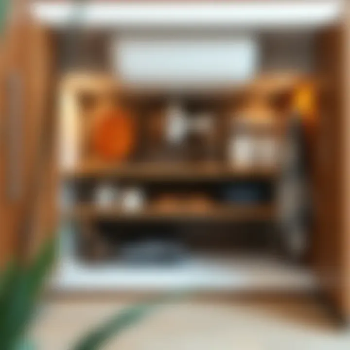 Stylish under-sink shelving unit for maximizing space