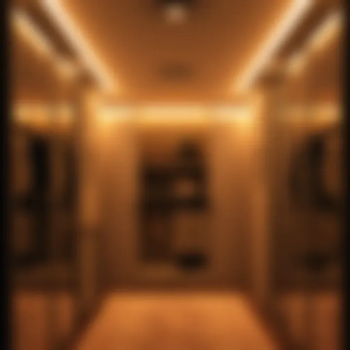 Modern Closet Design with Sensor Lights Modern closet design illuminated by sensor lights