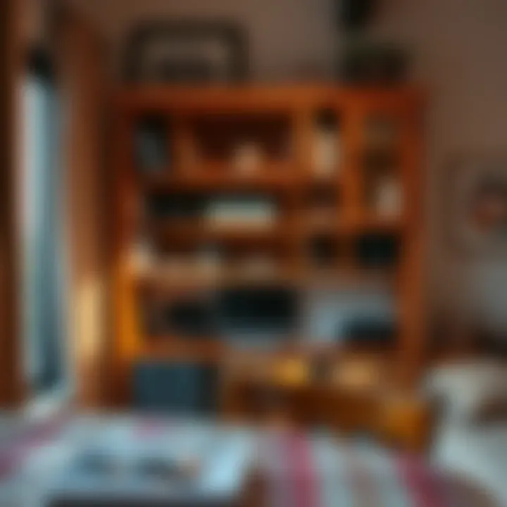 Functional organization in a dorm room desk hutch