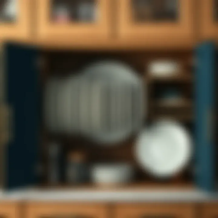 Organized Kitchen Cupboard Organized kitchen cupboard with vertical plate holders