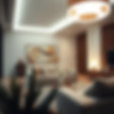 Sophisticated Illumination in Contemporary Spaces Elegant LED light fixture illuminating a modern living room