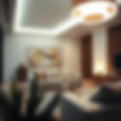 Sophisticated Illumination in Contemporary Spaces Elegant LED light fixture illuminating a modern living room