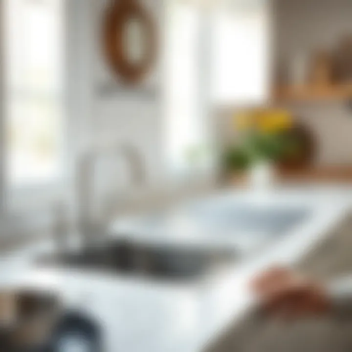 Installation demonstration of an over the sink drain board