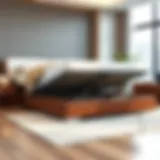 An Elegant Queen Bed with Lift Storage Elegant queen bed with lift storage showcasing modern design