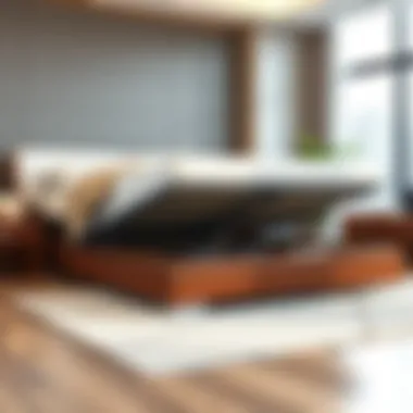 An Elegant Queen Bed with Lift Storage Elegant queen bed with lift storage showcasing modern design