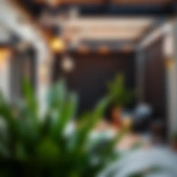 Beautifully designed outdoor patio with a roll-up privacy screen